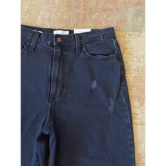 New Universal Thread Vintage Straight Jeans Women's 8/29R Black Distressed - Picture 4 of 8